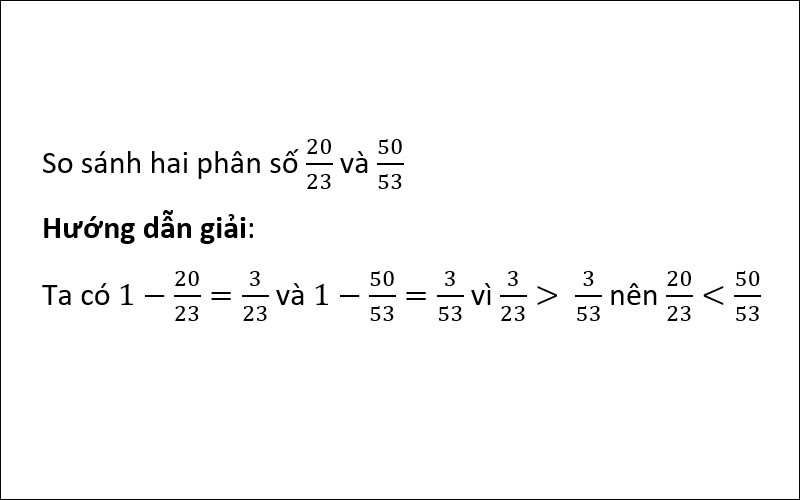 So sánh phần thiếu của hai phân số khi hiệu của mẫu số và tử số bằng nhau